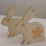 PTDE10 - Décoration en bois - motif lapin 