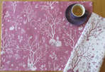 WTSE03 - Set de table imprimé rose hortensia