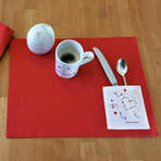 WTSE061 - Set de table en lin rouge 