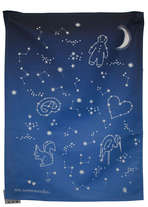 WTTO02B - Torchon constellation d'étoiles dégradé de bleu