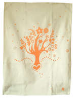 DTTO07 - Torchon alsacien - motif arbre de vie orange