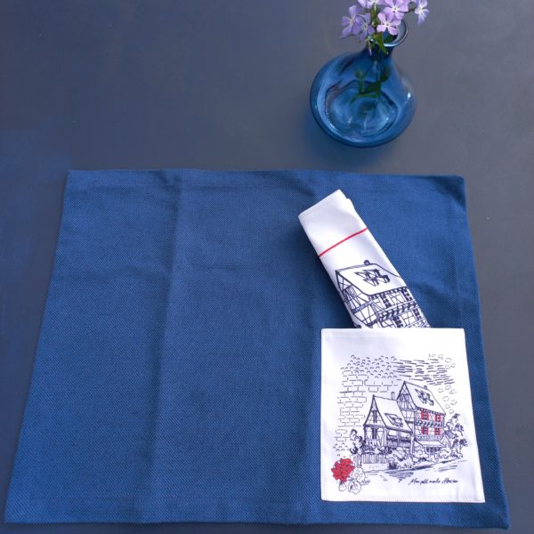 Set de table en lin indigo maison alsacienne
