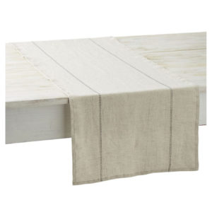 chemin de table lin filets noirs