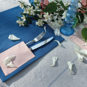 set de table lin indigo bretzel