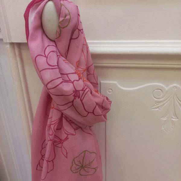 chèche géraniums d'Alsace rose