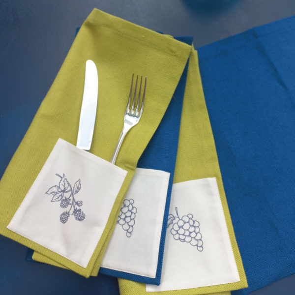 set lin à poche couverts ou serviettes