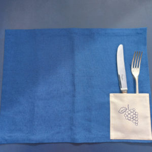 set lin indigo poche raisin