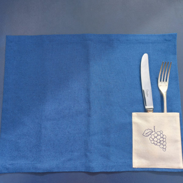 set lin indigo poche raisin