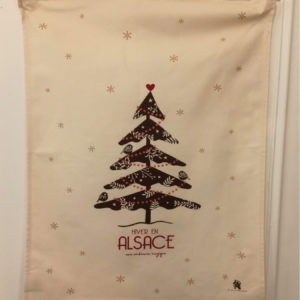 Torchon sapin de Noël rouge