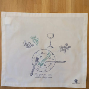 Set de table imprimé "le goût du vrai cultivé chez nous" en Alsace