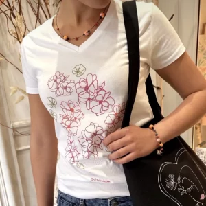 Tee-shirt manche courte - "Géranium"