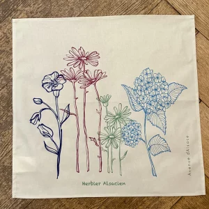 Serviette de table beige "herbier"