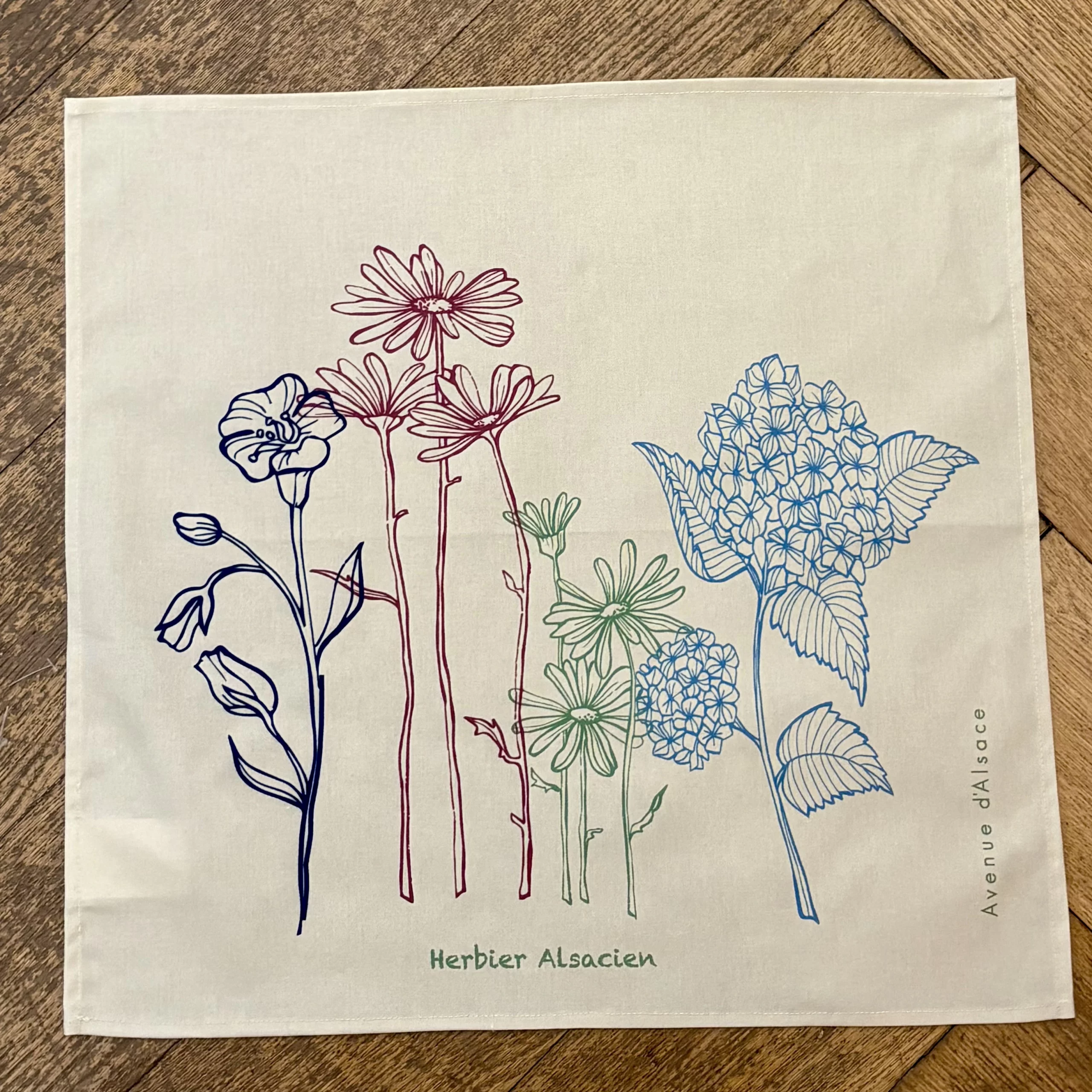 Serviette de table beige "herbier"