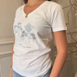 tee shirt ppl v près du corps fleurs alsace