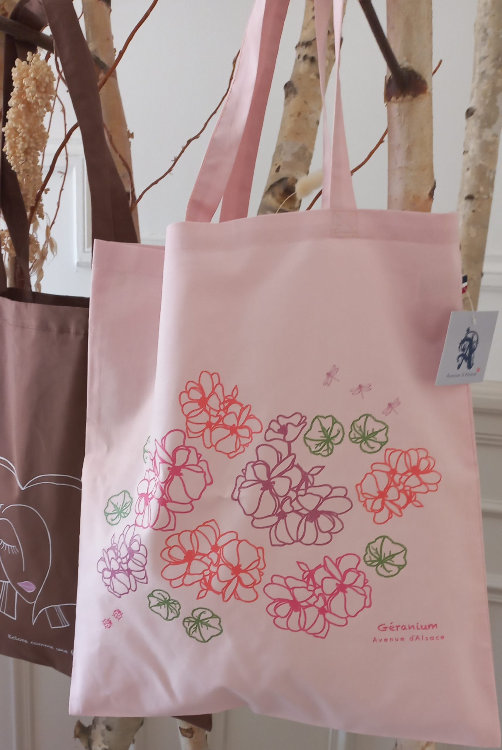 Sac shopping rose- "géranium"